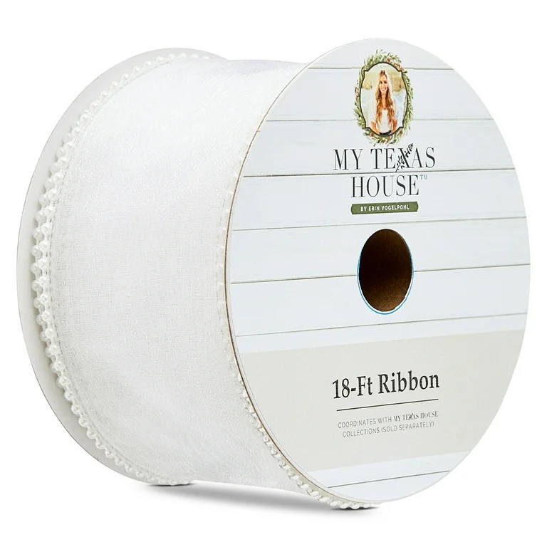 White Pearl Christmas Ribbon, 18', by My Texas House | Walmart (US)