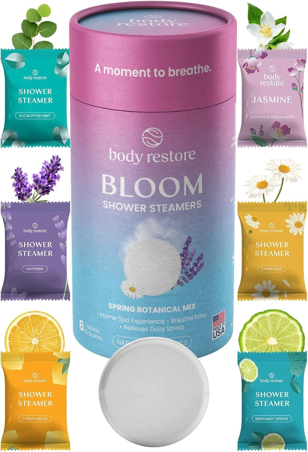 BodyRestore Shower Steamers Aromatherapy, Gifts for Women, Bloom 6 Pack | Amazon (US)