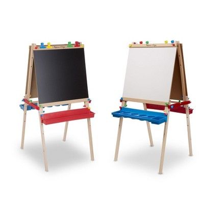 Melissa & Doug Deluxe Standing Art Easel - Dry-Erase Board, Chalkboard, Paper Roller | Target
