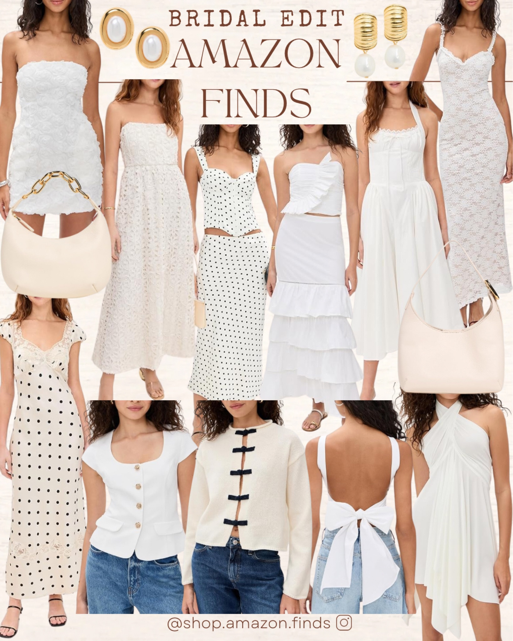 For my brides, fiancés, and brides to be! Love these white dresses, sets, tops, and accessories perfect for engagements, bridal showers, receptions and more! All from Amazon.

#LTKStyleTip #LTKItBag #LTKWedding