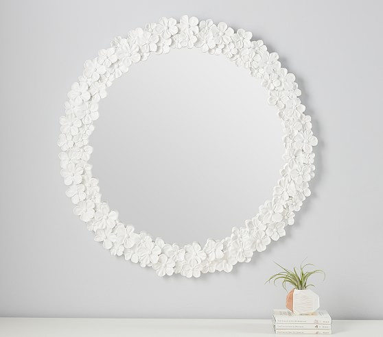 Hydrangea Round Mirror (28") | Pottery Barn Kids