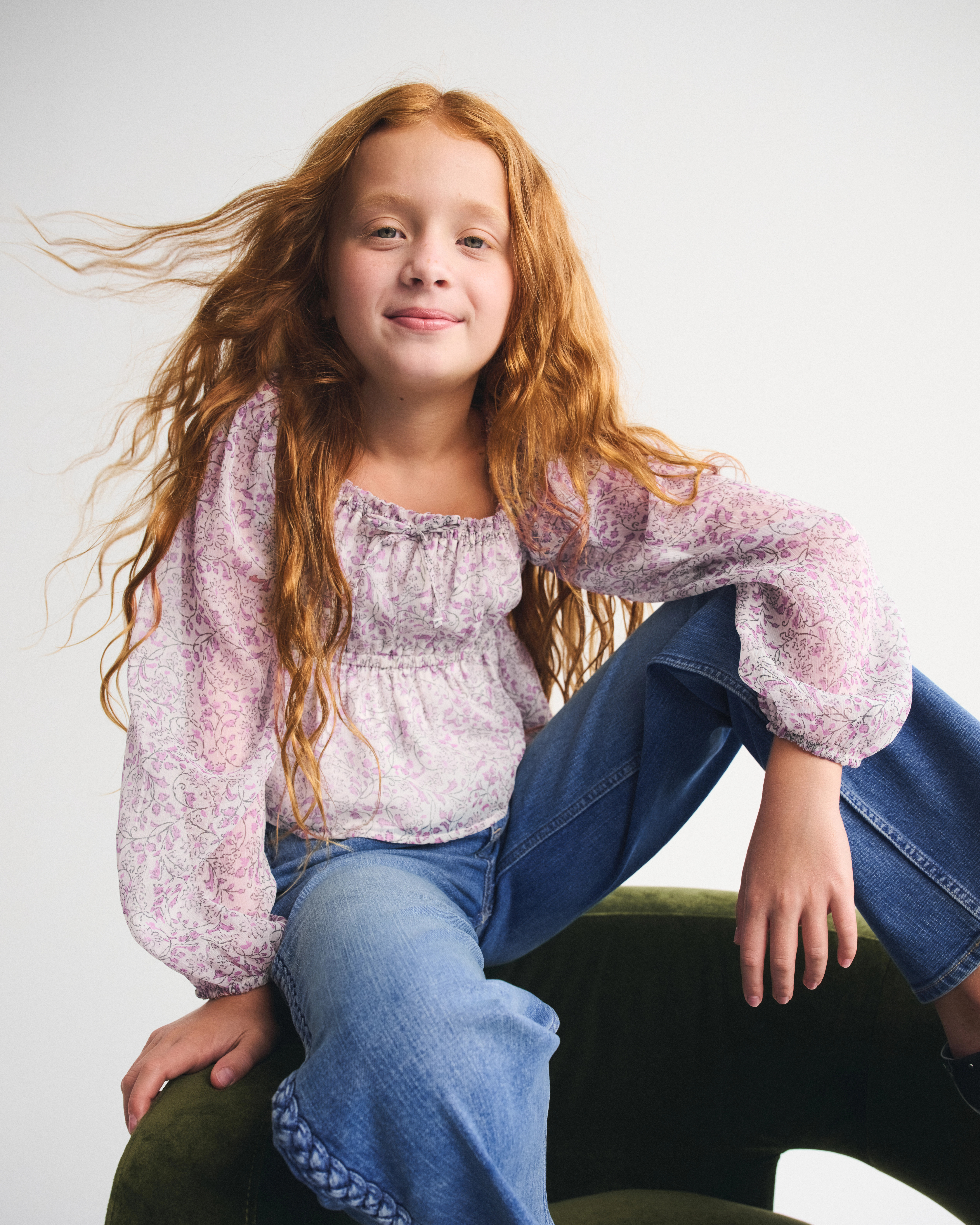 long-sleeve flowy babydoll top | Abercrombie & Fitch (US)