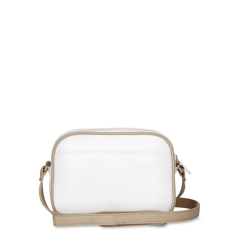 Time and Tru Women's Dorian Camera Crossbody Handbag, Bleached Linen - Walmart.com | Walmart (US)