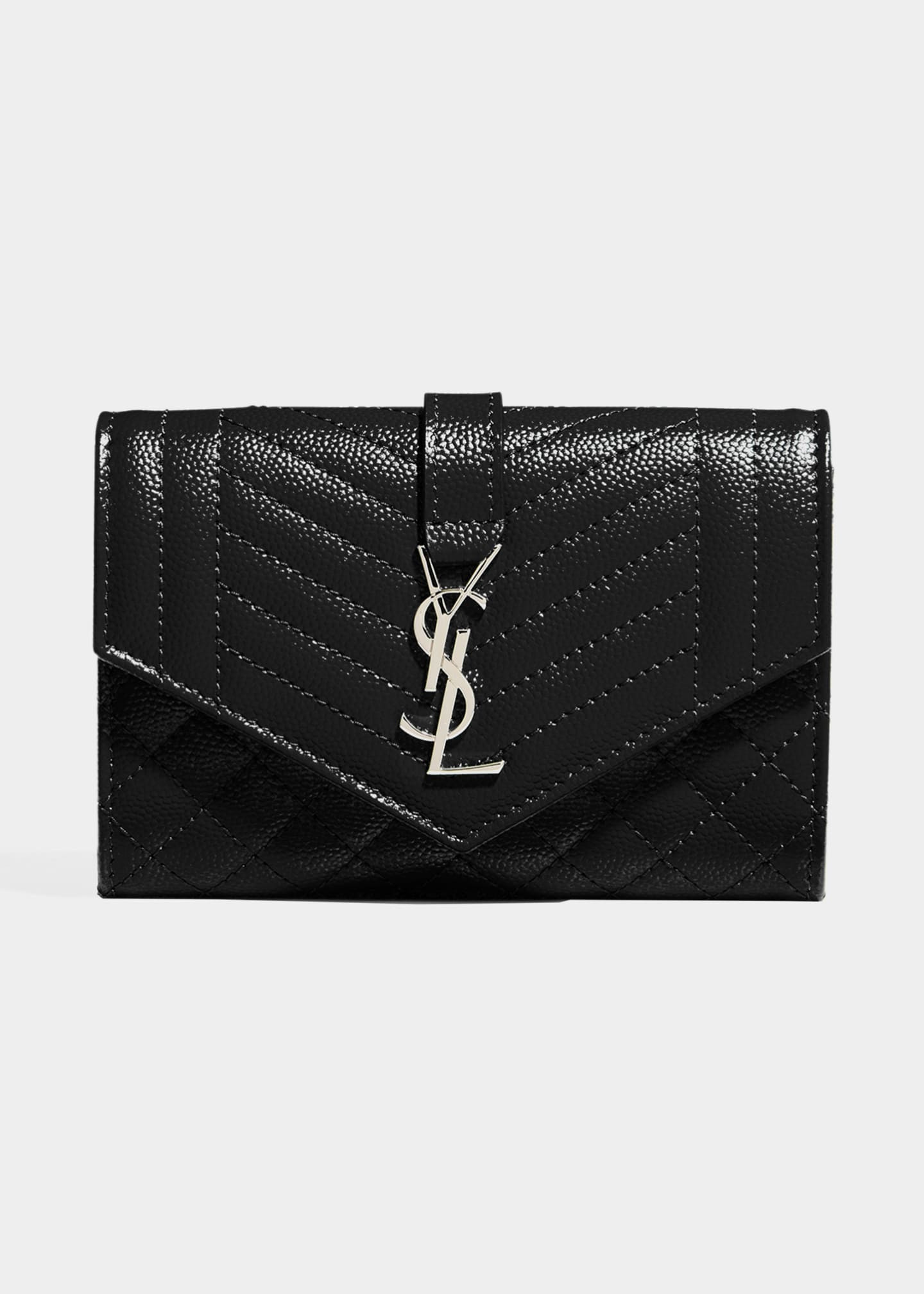 Saint Laurent Small YSL Grain de Poudre Matelasse Envelope Wallet | Bergdorf Goodman