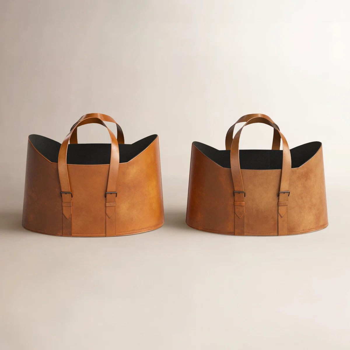 Leather Handmade Box Style Single Slot Magazine Holder with Detail Stitching and Curved Handles | Wayfair North America