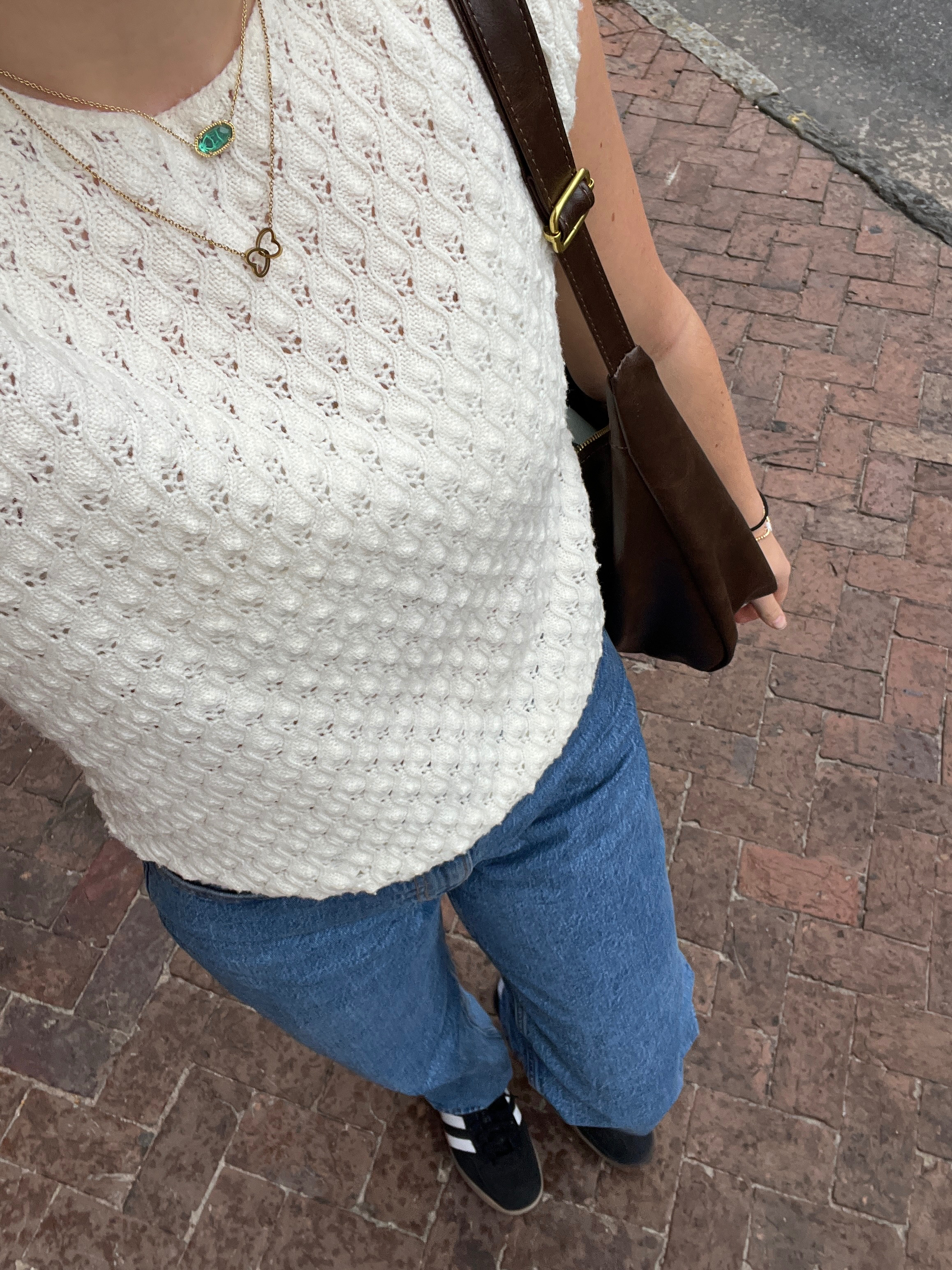 shirt is thrifted unfortunately. brown leather bag from tik tok shop (tik tok apparently banned me brown it so I can't link it😔) 

 
