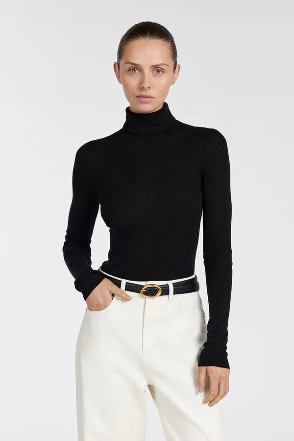 TANNER BLACK LONG SLEEVE TOP | DISSH