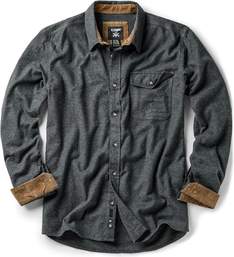 CQR Men's 100% All Cotton Button Down Flannel Shirts, Long Sleeve Brushed Warm Soft Casual Outdoo... | Amazon (US)