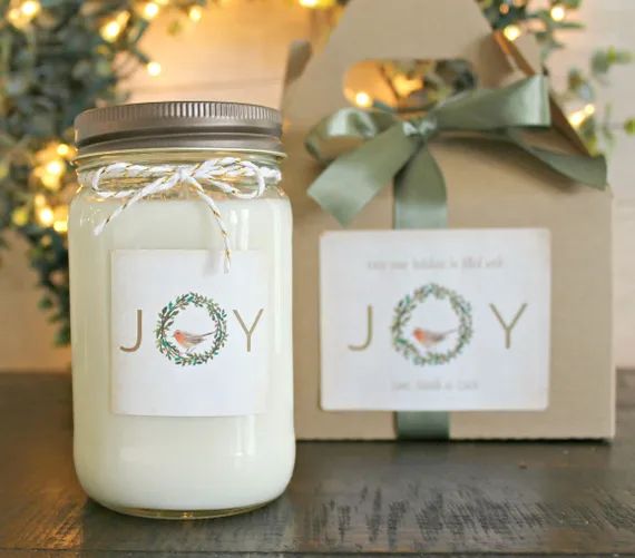 Joy Christmas Candle / Holiday Gift Candle / Personalized | Etsy | Etsy (US)