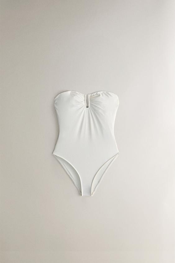 BEACH SWIMSUIT WITH HEART NECKLINE | Zara US