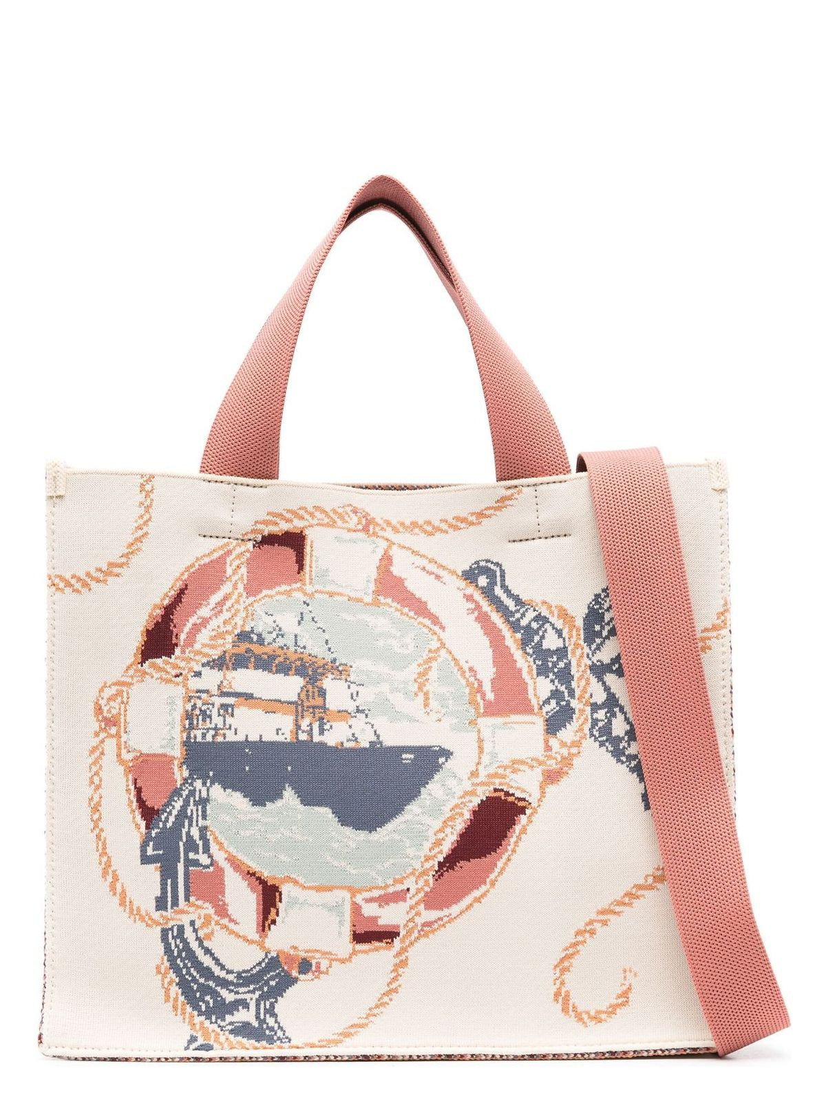 Zimmermann Women's Medium Jacquard Tote in Nude & Neutrals | Size UNICA | 2626XR25A2 | LOZURI