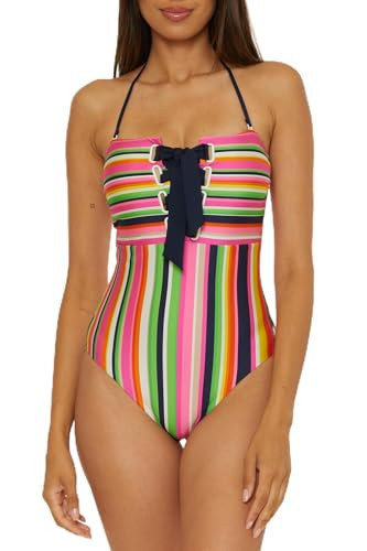 Trina Turk Women's Standard Anniversary Stripe Bandeau One Piece Swimsuit, Adjustable, Bathing Suits, Multicolor | Amazon (US)