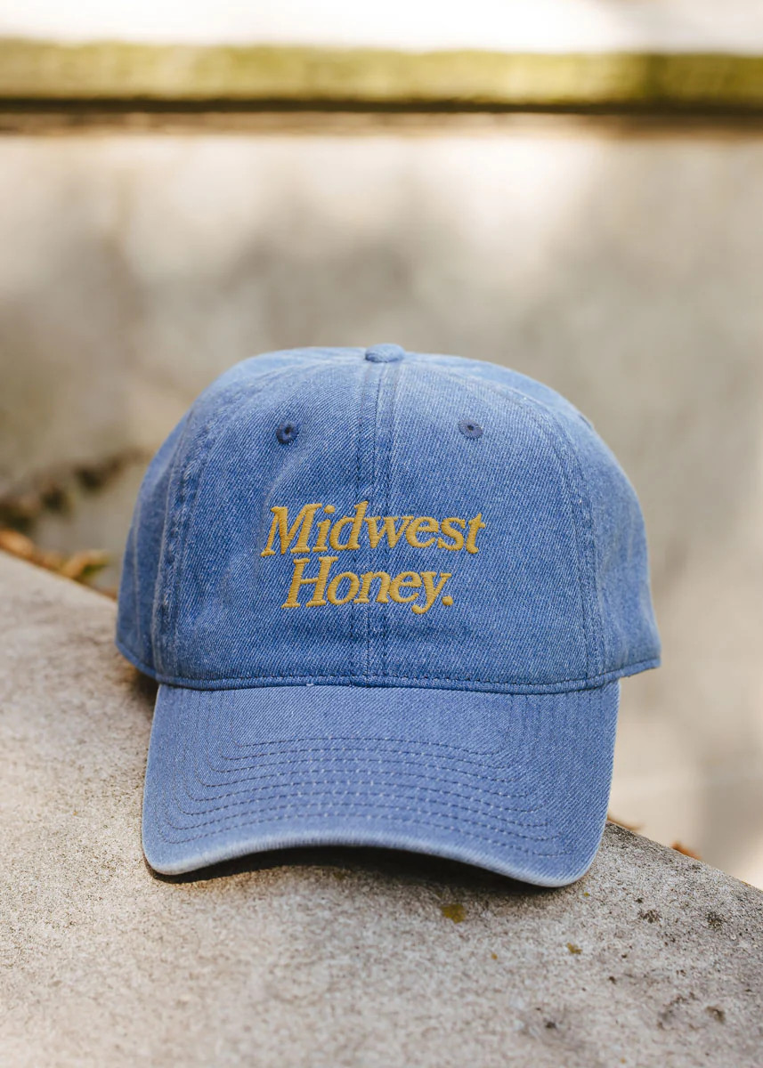 Midwest Honey Dad Hat - Dark Denim | Alice & Wonder