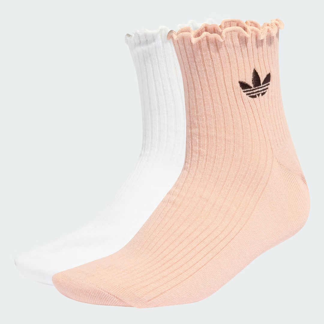 adidas RUFFLE QUARTER SOCKS Blush Pink S - Originals Socks | adidas (US)
