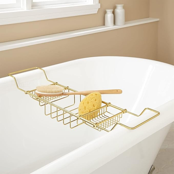 Signature Hardware 123696 Nottingham Brass Tub Caddy | Amazon (US)