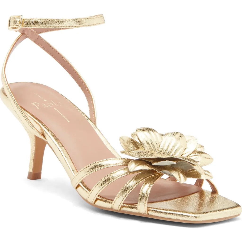 Linea Paolo Candice Flower Sandal in Gold at Nordstrom Rack, Size 9.5 | Nordstrom Rack