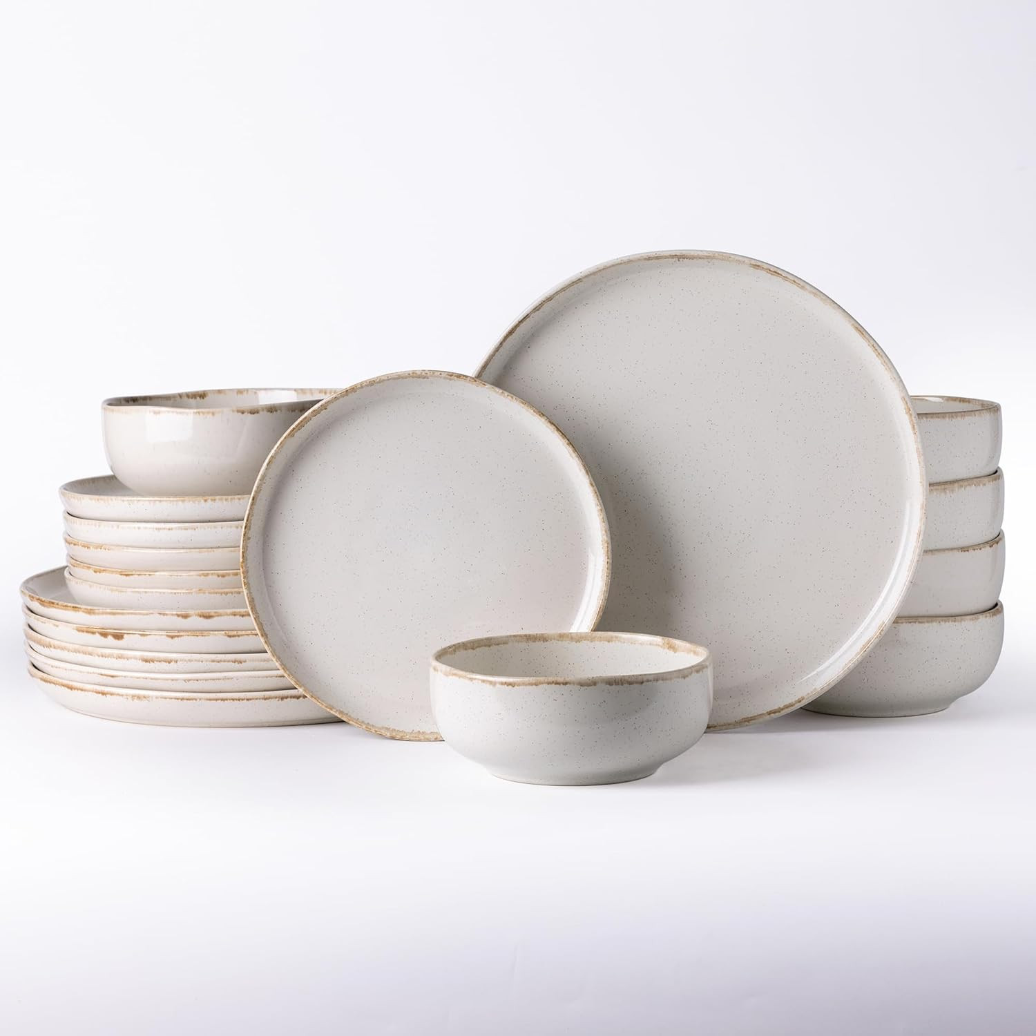 AmorArc Ceramic Dinnerware Sets, Wavy Rim Stoneware Plates and Bowls Sets, Highly Scratch Resista... | Amazon (US)