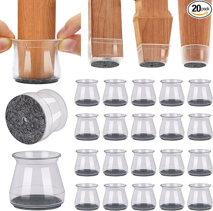 BUMACO Chair Leg Floor Protectors Chair Leg Protectors for Hardwood Floors Silicone Pads Covers t... | Amazon (US)