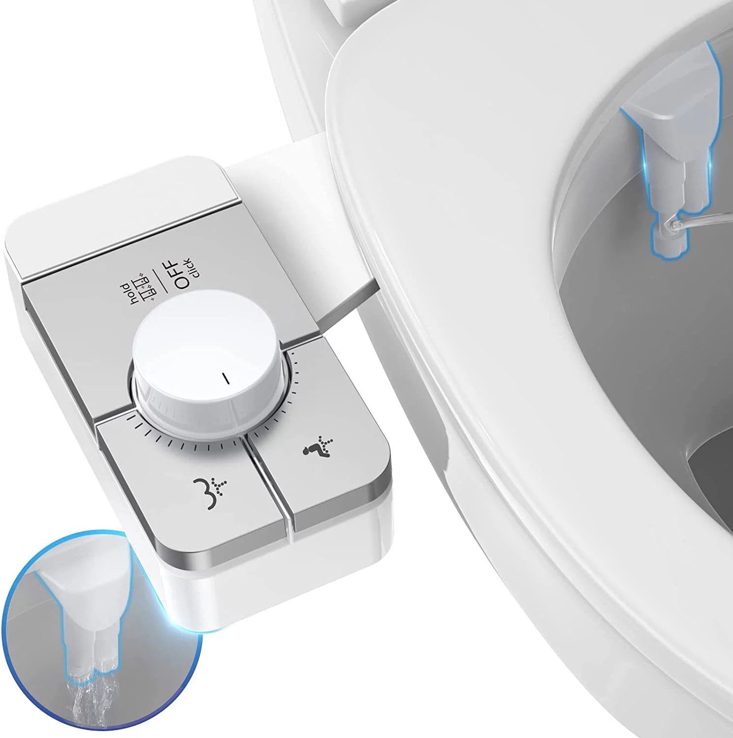 Veken Bidet Attachment for Toilet - Ultra-Slim Self Cleaning Fresh Water Sprayer Bidets Toilet Se... | Walmart (US)