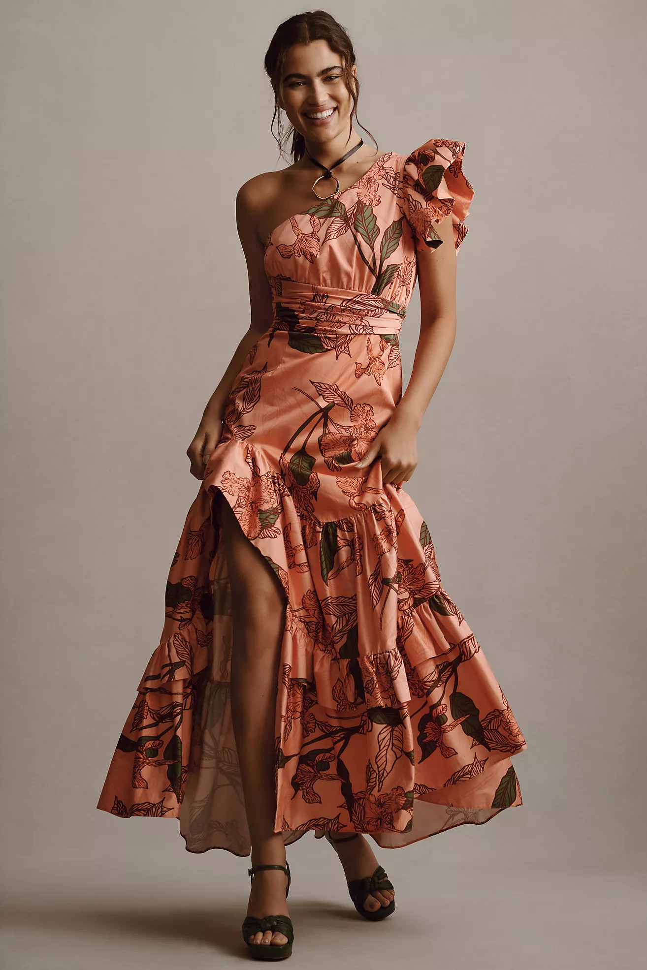 Hutch One-Shoulder Ruffle Maxi Dress | Anthropologie (US)