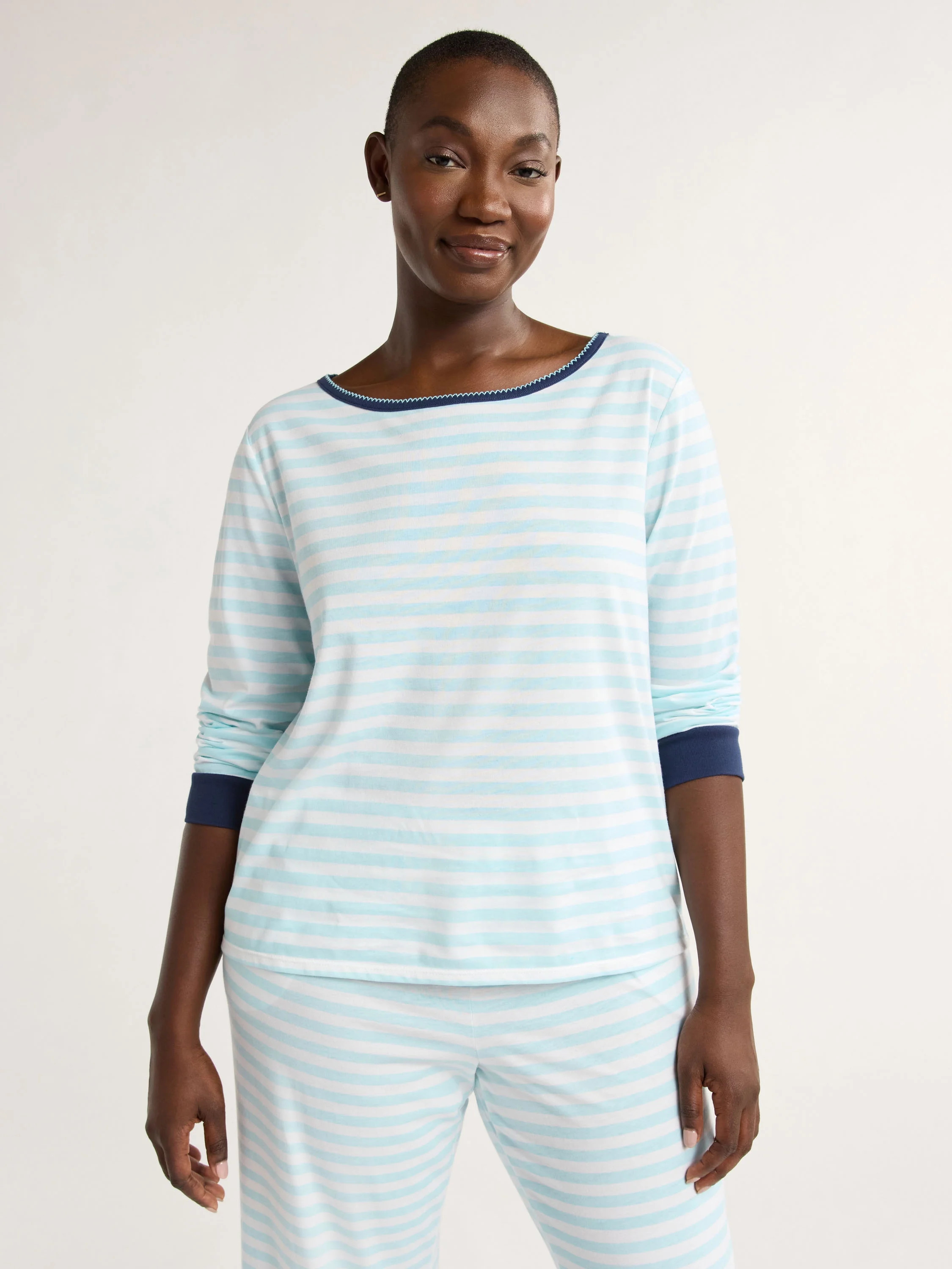 Joyspun Women's and Women’s Plus Jersey Knit Sleep Top with Long Sleeves, Sizes S to 3X - Walma... | Walmart (US)