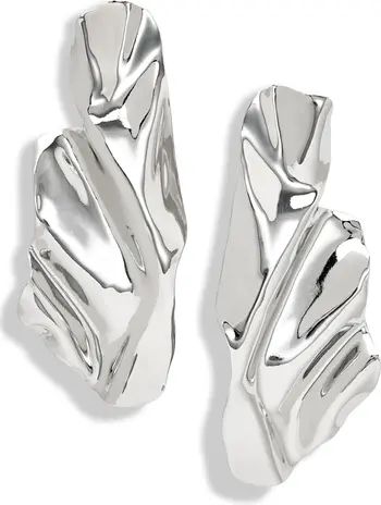 Open Edit Folded Metal Statement Drop Earrings | Nordstrom | Nordstrom