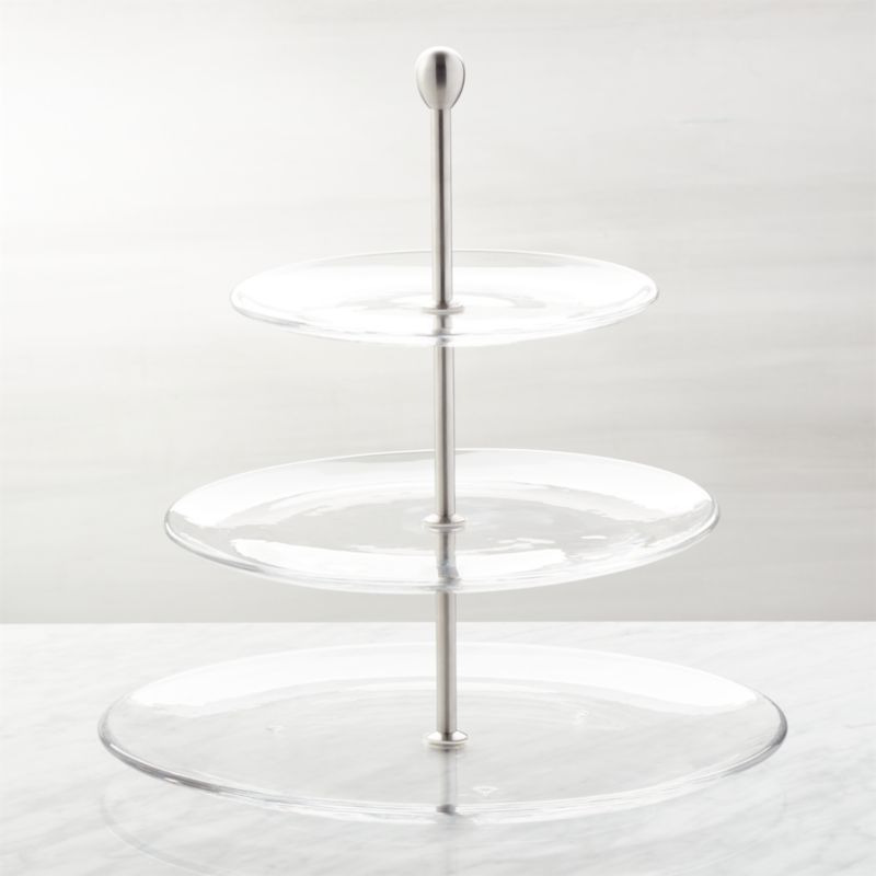 Three-Tier Glass Server + Reviews | Crate and Barrel | Crate & Barrel