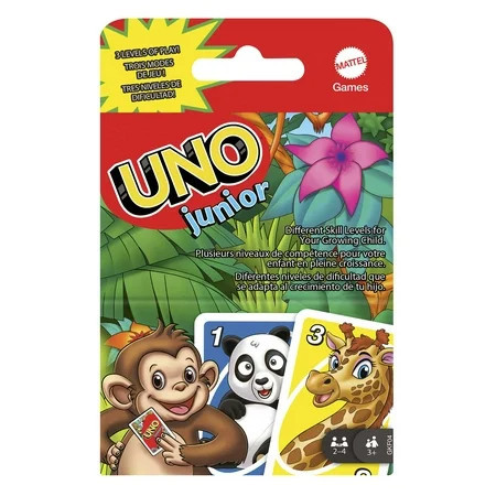 UNO Junior Card Game for Kids with Simple Rules & Animal Matching for 2-4 Players | Walmart (US)