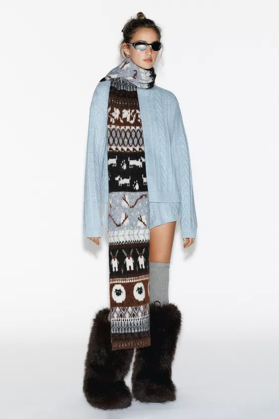 80% WOOL CABLE-KNIT JUMPER SKI COLLECTION | Zara US