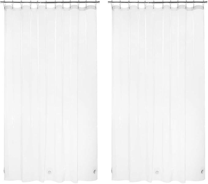 AmazerBath 2 Pack Thin Shower Curtain Liners, 72 x 96 Inches PEVA 3G Shower Curtains with Heavy D... | Amazon (US)