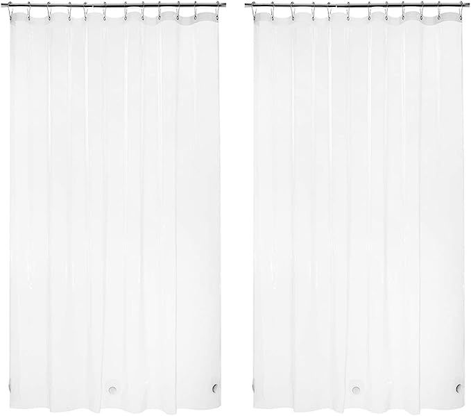AmazerBath 2 Pack Thin Shower Curtain Liners, 72 x 96 Inches PEVA 3G Shower Curtains with Heavy D... | Amazon (US)