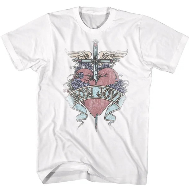 Bon Jovi Pierced White Adult T-Shirt | Walmart (US)
