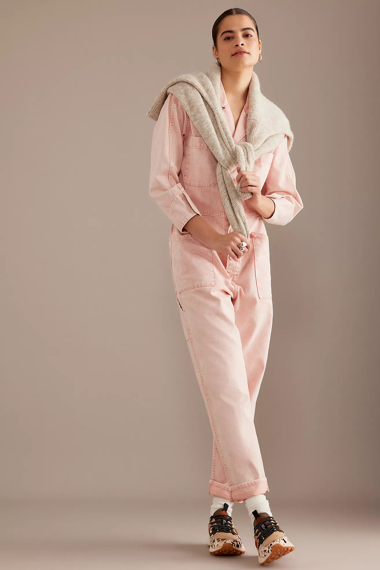 Pistola Tanner Long-Sleeve Denim Jumpsuit | Anthropologie (UK)