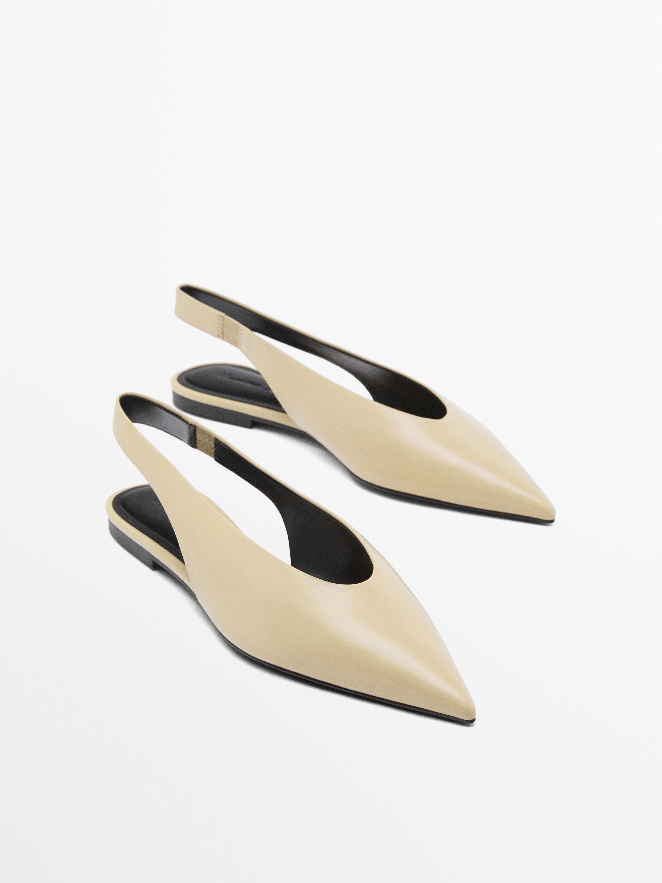 Slingback ballet flats with pointed toe | Massimo Dutti US