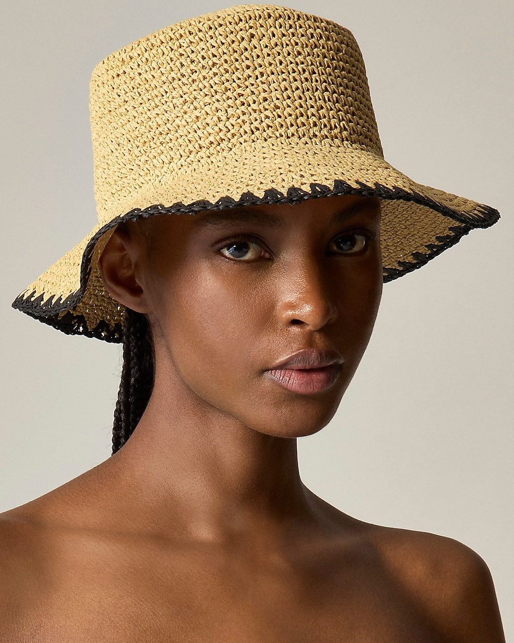 Packable straw hat with crochet trim | J. Crew US