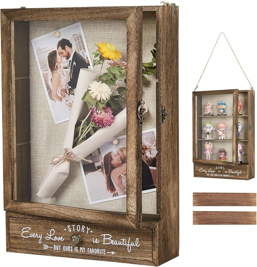 AW BRIDAL 11X16 Large Shadow Box Picture Frames Deep Shadow Boxes Display Cases with Removable Sh... | Amazon (US)