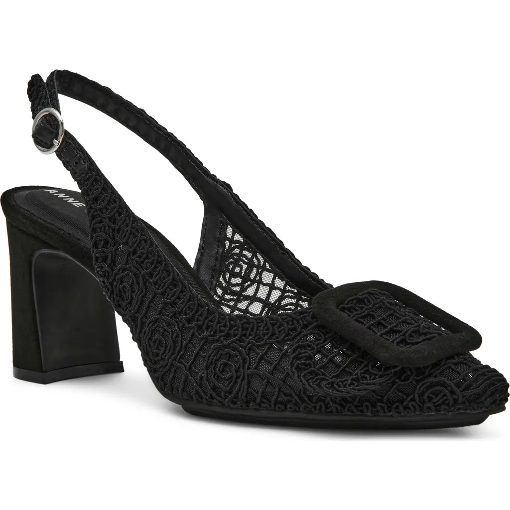 Anne Klein Belinda Lace Embroidered Slingback Pump in Black at Nordstrom Rack, Size 8 | Nordstrom Rack