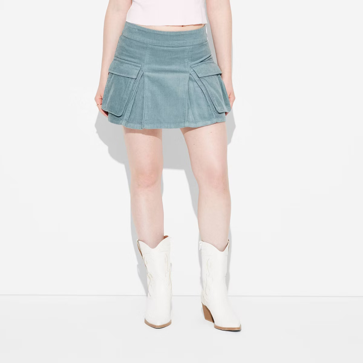Women's Corduroy Cargo Pleated Mini Skirt - Wild Fable™ | Target