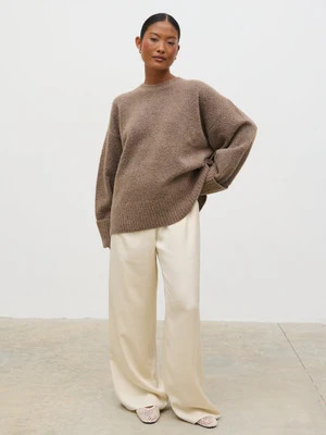 Camille Oversized Borg Jumper - Mocha | Pretty Lavish (UK)