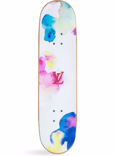 2021 pre-owned Watercolour Monogram-print skateboard
