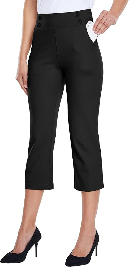 Willit Women's Capri Pants Dress Yoga Capri Stretch Business Work Casual Capris Straight Leg Offi... | Amazon (US)