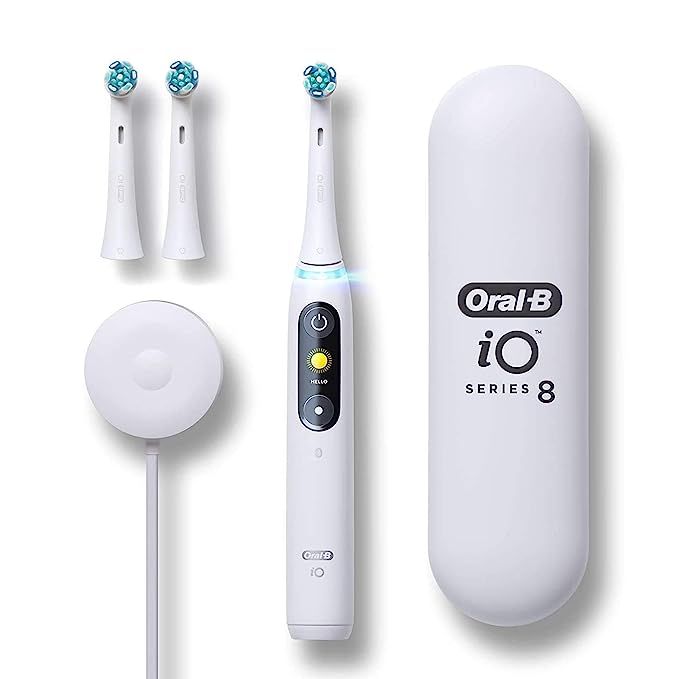 Oral-B iO Series 8 Electric Toothbrush with 2 Replacement Brush Heads and Travel Case, Rechargeab... | Amazon (US)