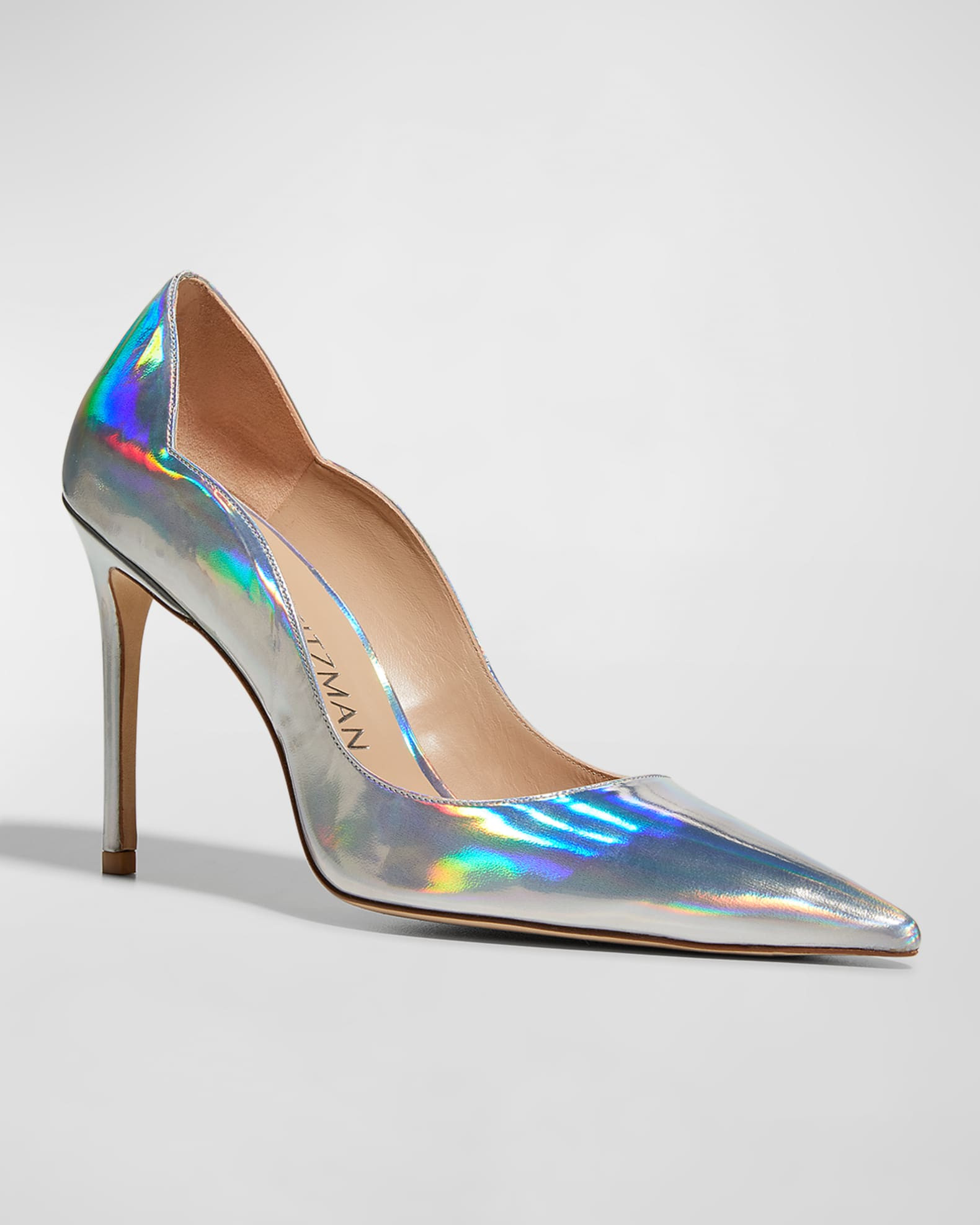 Stuart Iridescent Scallop Pumps | Neiman Marcus