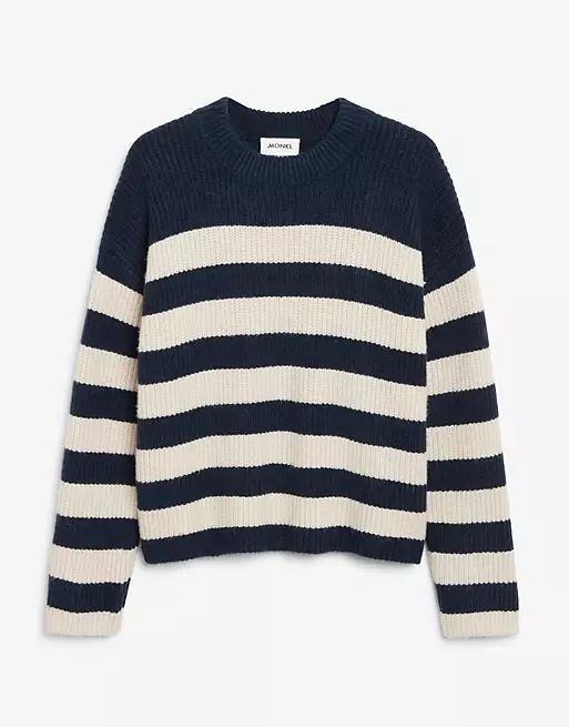 Monki Moa knit sweater in navy stripe | ASOS | ASOS (Global)