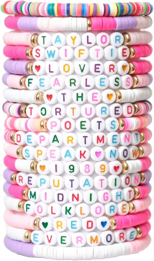 18PCS Clay Bead Friendship Bracelets Sets Singer Music Inspired Album Bracelets Fashion Jewelry A... | Amazon (US)