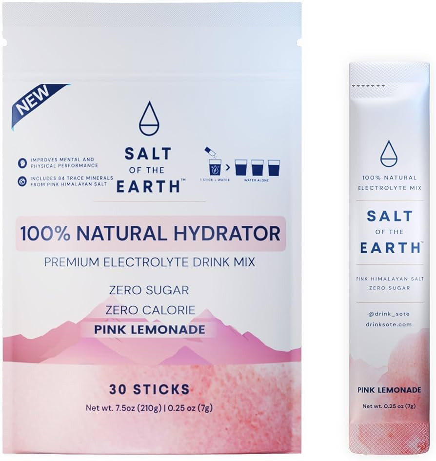 Salt of the Earth Premium Zero-Sugar Electrolyte - Made with Pink Himalayan Salt - Hydration Powd... | Amazon (US)