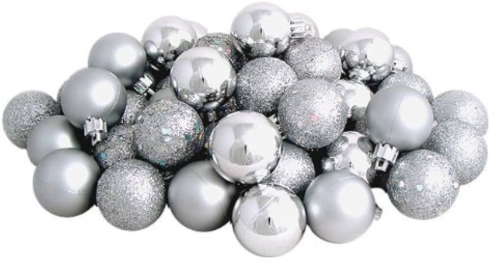 Kipokalor Silver Christmas Tree Ball Ornaments Mini Shatterproof Satin Shiny and Glitter Finish B... | Amazon (US)