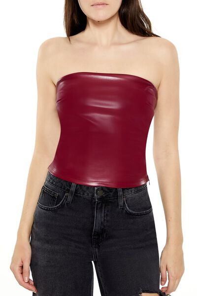 Faux Leather Tube Top | Forever 21