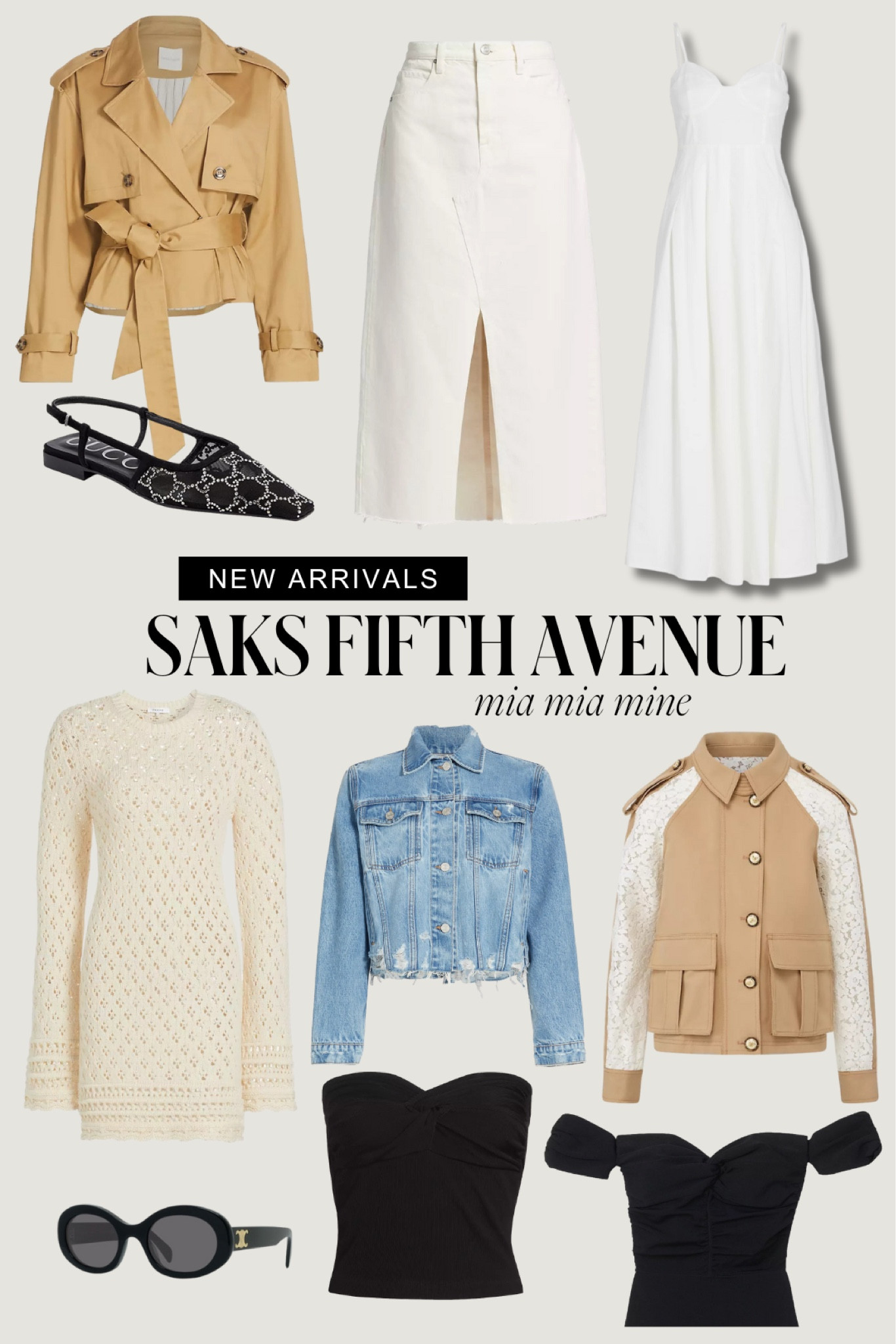 Saks fifth avenue spring outfit ideas
Favorite daughter cropped trench coat
Frame denim maxi skirt
Frame denim jacket
Frame crochet dress
Line & dot white dress
Agolde tube top
@saks #SaksPartner #Saks

#LTKstyletip #LTKtravel #LTKSeasonal