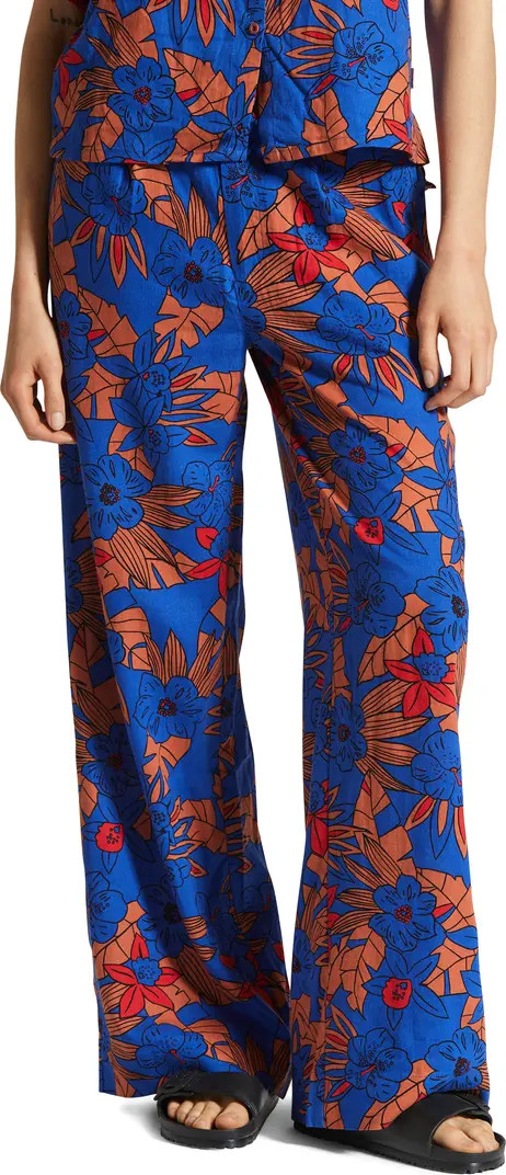 Mercado Floral Wide Leg Linen Blend Pants | Nordstrom